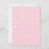 Elegante roze geruite baby shower uitnodiging met (Achterkant)