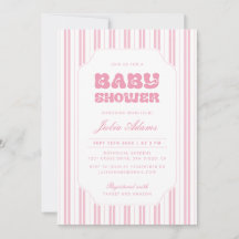 Elegante roze gestreepte baby shower