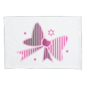 Elegante Roze Gestreepte Boog met Sterren Kussen H Kussensloop (Voorkant-Links)