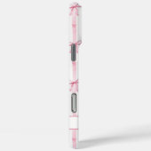 Elegante roze gestreepte Coquette strikken met mon Case-Mate iPhone Case (Achterkant / Rechts)