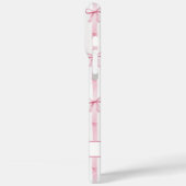 Elegante roze gestreepte Coquette strikken met mon Case-Mate iPhone Case (Achterkant / Links)
