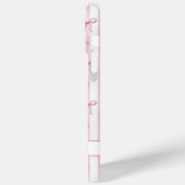 Elegante roze gestreepte Coquette strikken met mon Case-Mate iPhone Case (Achterkant / Links)