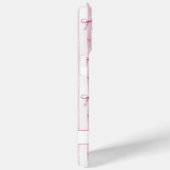 Elegante roze gestreepte Coquette strikken met mon Case-Mate iPhone Case (Achterkant / Rechts)