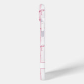 Elegante roze gestreepte Coquette strikken met mon Case-Mate iPhone Case (Achterkant / Links)