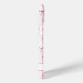 Elegante roze gestreepte Coquette strikken met mon Case-Mate iPhone Case (Achterkant / Rechts)