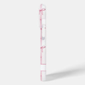 Elegante roze gestreepte Coquette strikken met mon Case-Mate iPhone Case (Achterkant / Links)