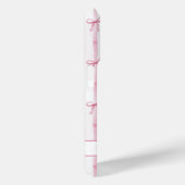 Elegante roze gestreepte Coquette strikken met mon Case-Mate iPhone Case (Achterkant / Rechts)