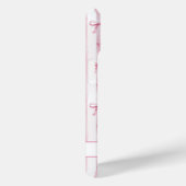 Elegante roze gestreepte Coquette strikken met mon Case-Mate iPhone Case (Achterkant / Rechts)