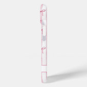 Elegante roze gestreepte Coquette strikken met mon Case-Mate iPhone Case (Achterkant / Links)