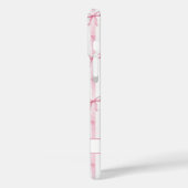 Elegante roze gestreepte Coquette strikken met mon Case-Mate iPhone Case (Achterkant / Links)