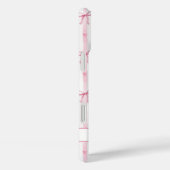Elegante roze gestreepte Coquette strikken met mon Case-Mate iPhone Case (Achterkant / Rechts)