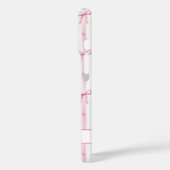 Elegante roze gestreepte Coquette strikken met mon Case-Mate iPhone Case (Achterkant / Links)