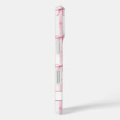 Elegante roze gestreepte Coquette strikken met mon Case-Mate iPhone Case (Achterkant / Rechts)