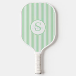 Elegante Roze Gestreepte Monogram Pickleball Paddl Paddle