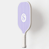Elegante Roze Gestreepte Monogram Pickleball Paddl Paddle (Links)