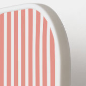 Elegante Roze Gestreepte Monogram Pickleball Paddl Paddle (Links Detail)