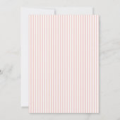 Elegante roze gestreepte trouwuitnodiging kaart (Achterkant)
