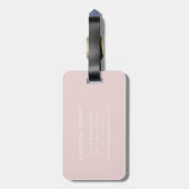 Elegante Roze Gingham Monogram Bagagelabel (Achterkant verticaal)