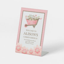 Elegante roze gingham Waterverf tuin