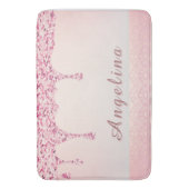 Elegante Roze Glam Glitter Drip Bad Badmat (Voorkant Verticaal)