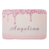 Elegante Roze Glam Glitter Drip Badmat (Voorkant)