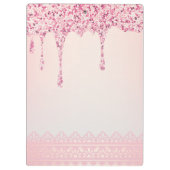 Elegante Roze Glam Glitter Drip Klembord (Achterkant)