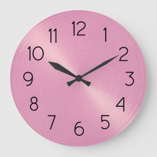 Elegante Roze Glans Grote Klok (Voorkant)