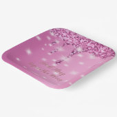 Elegante roze glinster druppel vrijgezellenfeest papieren bordje (Gebogen)