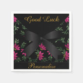 Elegante roze glitter bloem servet (Voorkant)