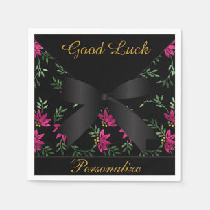 Elegante roze glitter bloem servet