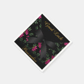 Elegante roze glitter bloem servet (Hoek)