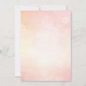 Elegante roze glitter bokeh licht chique bruiloft kaart (Achterkant)