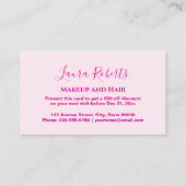 Elegante Roze Glitter Chic Kortingskaartje (Achterkant)