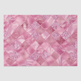 Elegante Roze Glitter Diamant Lattice Patroon Tissuepapier