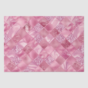 Elegante Roze Glitter Diamant Lattice Patroon Tissuepapier