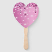 Elegante Roze Glitter Drip Bachelorette Handwaaier (Achterkant)