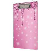 Elegante Roze Glitter Drip Klembord (Links)