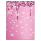 Elegante Roze Glitter Drip Klembord (Achterkant)
