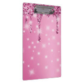Elegante Roze Glitter Drip Klembord (Rechts)