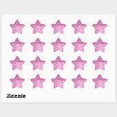 Elegante Roze Glitter Drip Ster Sticker (Vel)