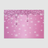 Elegante Roze Glitter Drip Tissuepapier (Voorkant)