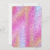 Elegante Roze Glitter Dubbele Verjaardag Viering Kaart (Achterkant)