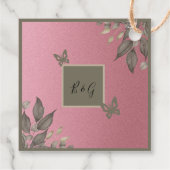 Elegante roze glitter eucalyptus bruiloft gunst la bedankjes labels (Achterkant)