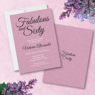 Elegante Roze Glitter Fantastisch en Zestig Verjaa Kaart