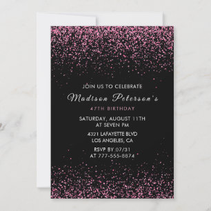Elegante Roze Glitter Glam 47e verjaardag Kaart