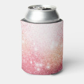 Elegante roze Glitter glinstering Blikjeskoeler (Blikje Achterkant)