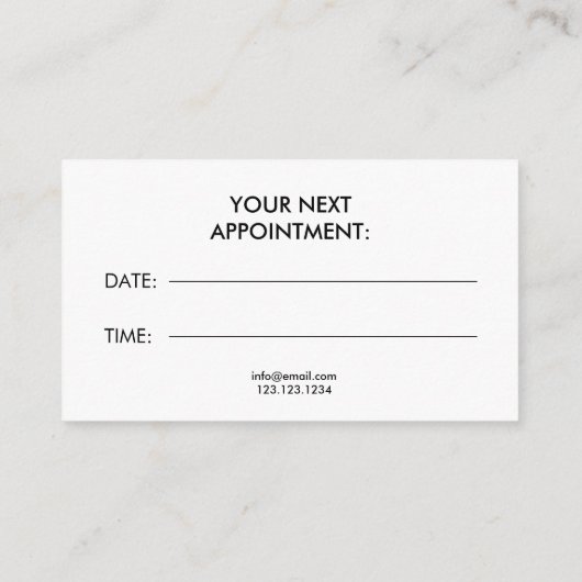 Elegante roze glitter haardroger kapper afsprakenkaartje (Achterkant)