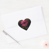 Elegante roze glitter kus me lippen hart sticker (Envelop)