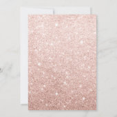 Elegante Roze Glitter Met Doopkruis Kaart (Achterkant)