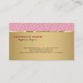 Elegante roze glitter met gouden accenten visitekaartje (Achterkant)